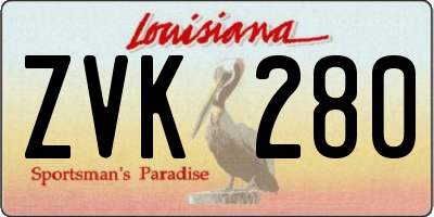 LA license plate ZVK280