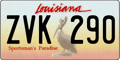 LA license plate ZVK290