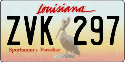 LA license plate ZVK297