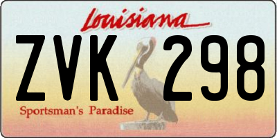 LA license plate ZVK298