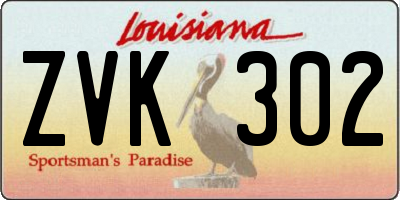 LA license plate ZVK302