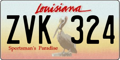 LA license plate ZVK324