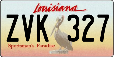 LA license plate ZVK327