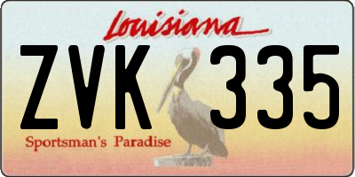 LA license plate ZVK335