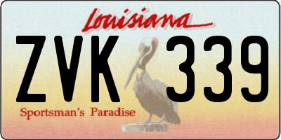 LA license plate ZVK339