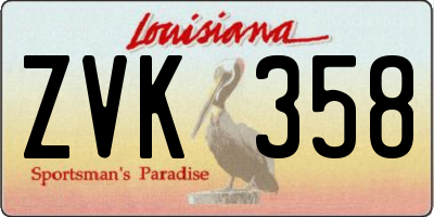 LA license plate ZVK358