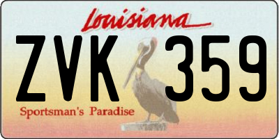 LA license plate ZVK359