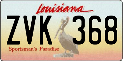 LA license plate ZVK368