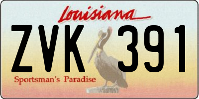 LA license plate ZVK391