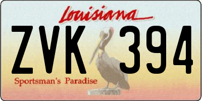 LA license plate ZVK394