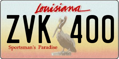 LA license plate ZVK400