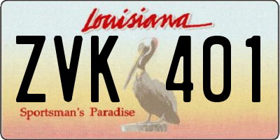 LA license plate ZVK401