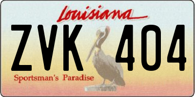 LA license plate ZVK404