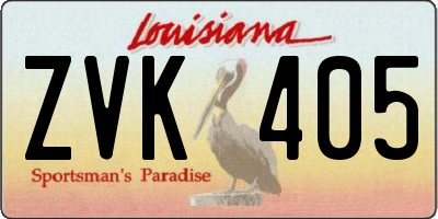 LA license plate ZVK405