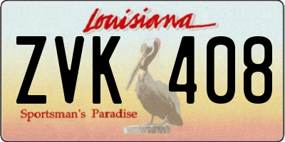 LA license plate ZVK408