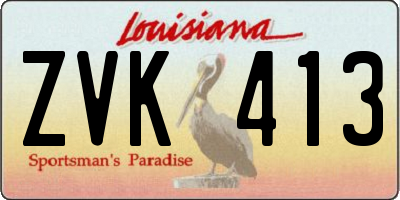 LA license plate ZVK413