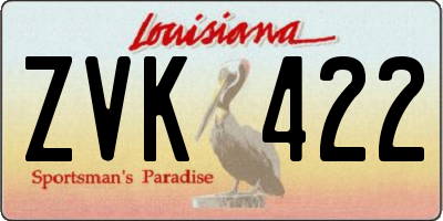 LA license plate ZVK422