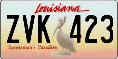 LA license plate ZVK423