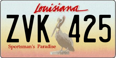 LA license plate ZVK425