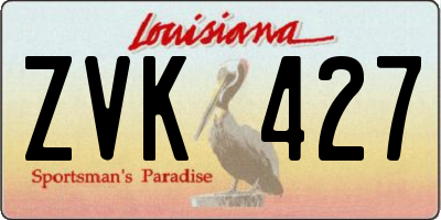 LA license plate ZVK427