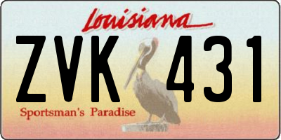 LA license plate ZVK431