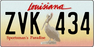 LA license plate ZVK434