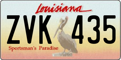 LA license plate ZVK435