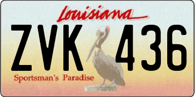 LA license plate ZVK436