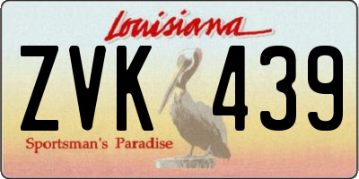 LA license plate ZVK439