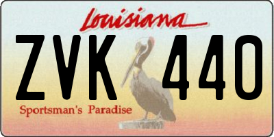 LA license plate ZVK440