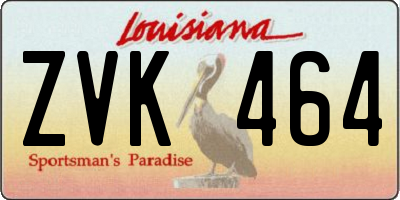 LA license plate ZVK464