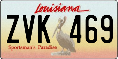 LA license plate ZVK469