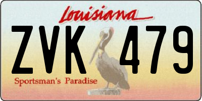 LA license plate ZVK479