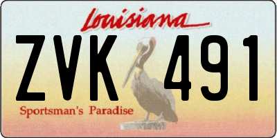 LA license plate ZVK491