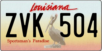 LA license plate ZVK504