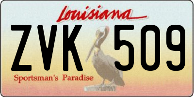 LA license plate ZVK509