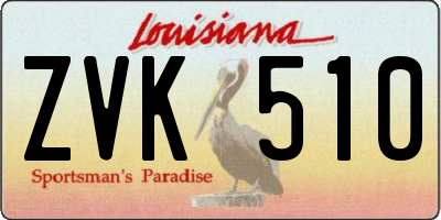 LA license plate ZVK510