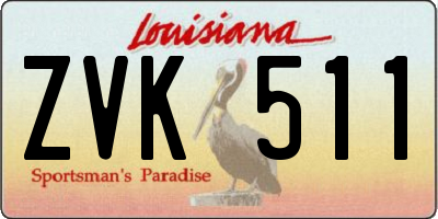 LA license plate ZVK511