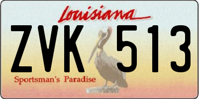 LA license plate ZVK513