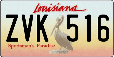 LA license plate ZVK516