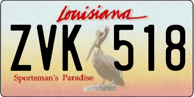 LA license plate ZVK518
