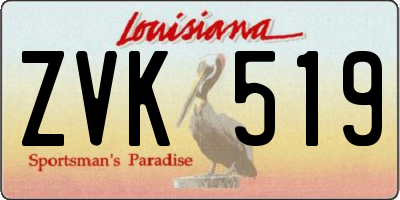 LA license plate ZVK519