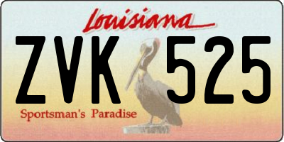 LA license plate ZVK525