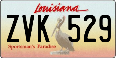 LA license plate ZVK529