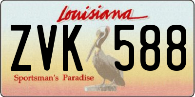 LA license plate ZVK588