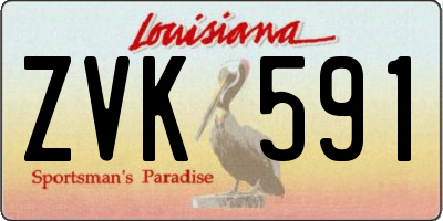 LA license plate ZVK591