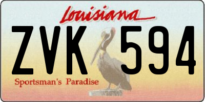 LA license plate ZVK594