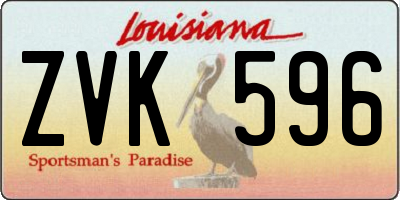 LA license plate ZVK596