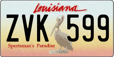 LA license plate ZVK599