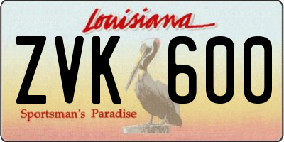 LA license plate ZVK600